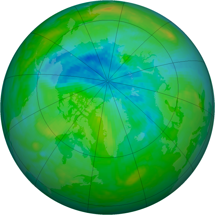 Arctic ozone map for 31 August 1981